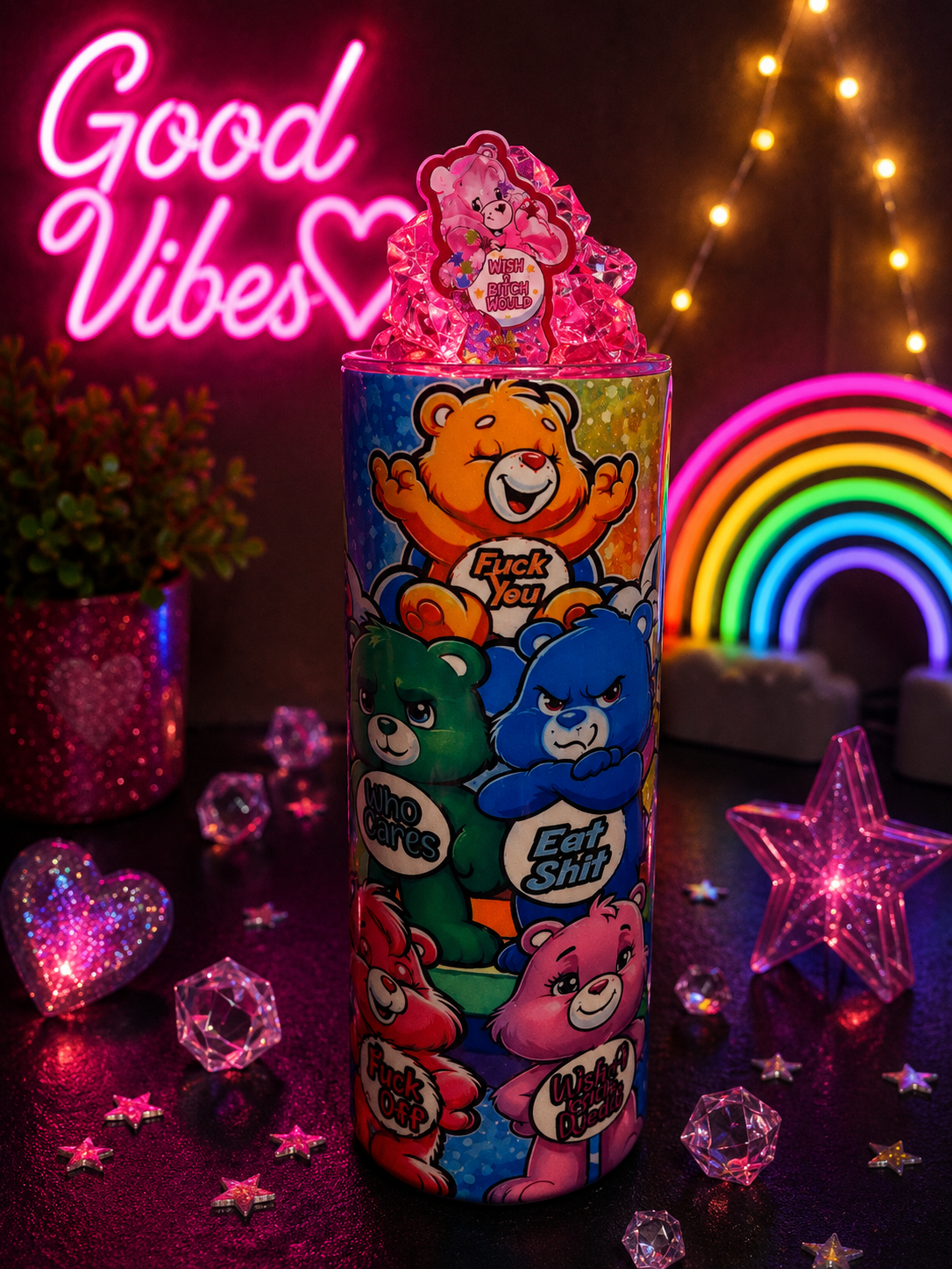 Unhinged Bears Stainless Steel Glitter Tumbler πβ¨