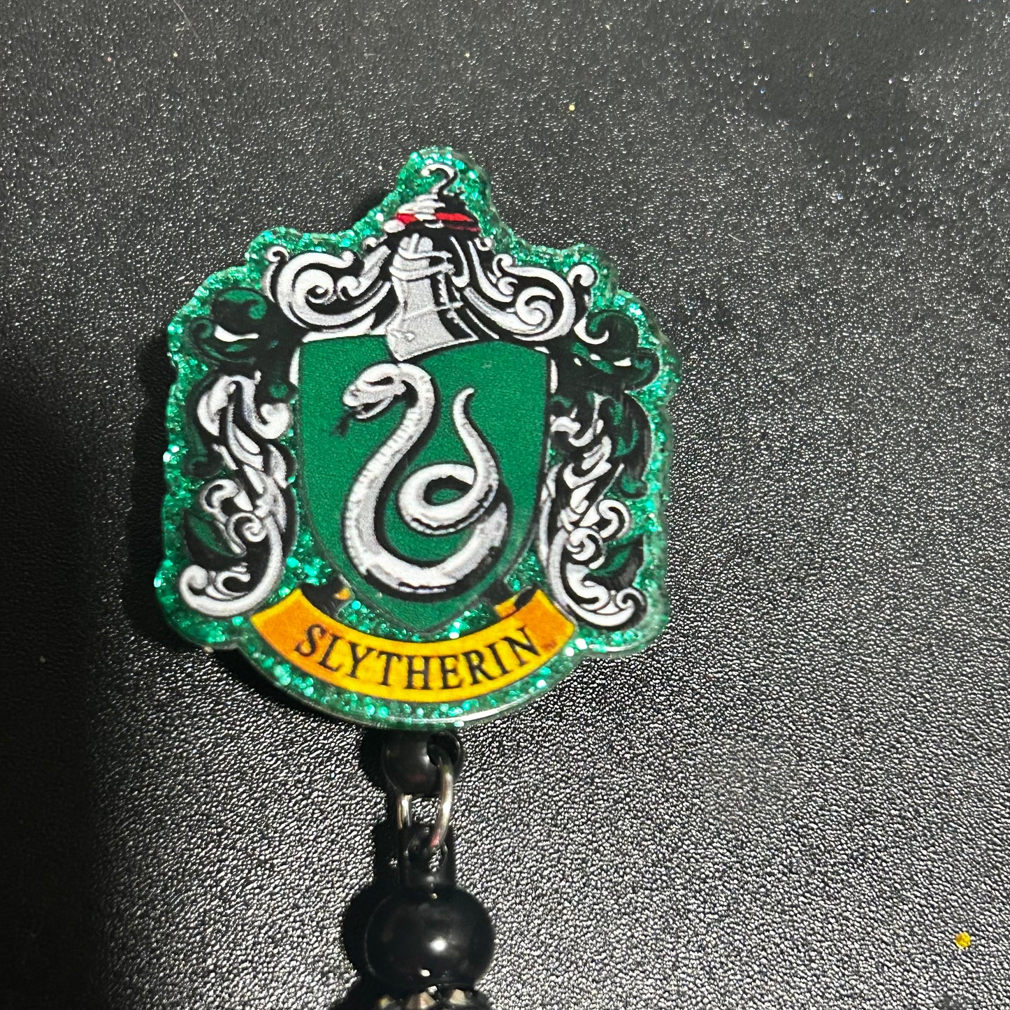 π Slytherin House Beaded Badge Reel β¨