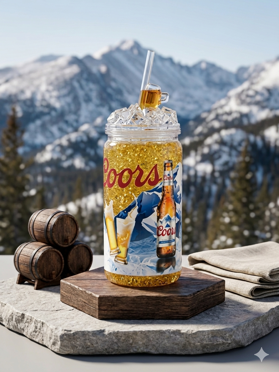 Coors Inspired Acrylic Can Cup | Beer Lover Gift | Faux Ice Topper | Handmade Tumbler