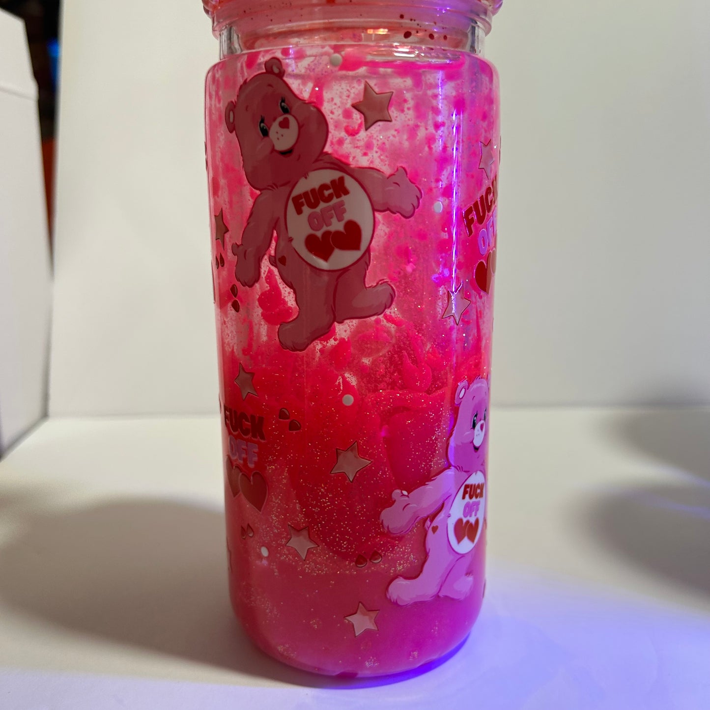 Pink Chaos Bear Acrylic Lava Tumbler πβ¨
