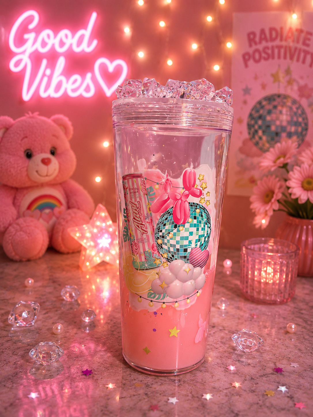 Pink Alani Energy Lava Acrylic Tumbler 💖⚡✨
