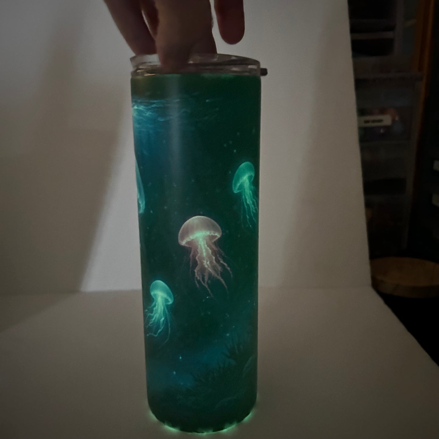 Glow Jellyfish Ocean Tumbler | 20 oz Skinny Stainless Steel Cup