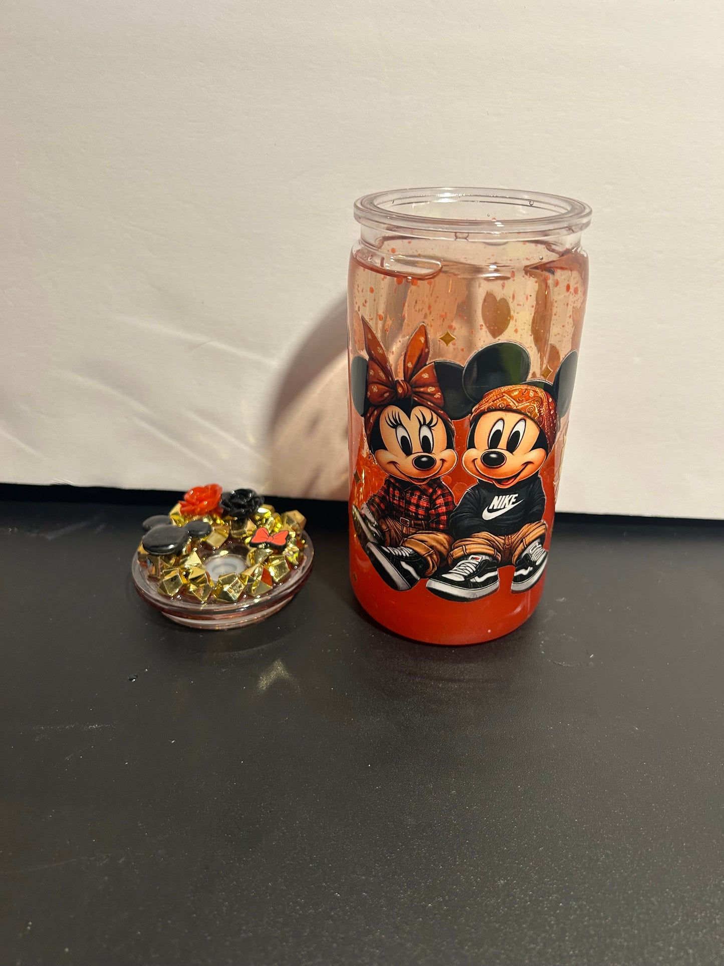 Mouse Inspired Glitter Lava Tumbler | 16 oz Handmade Acrylic Cup