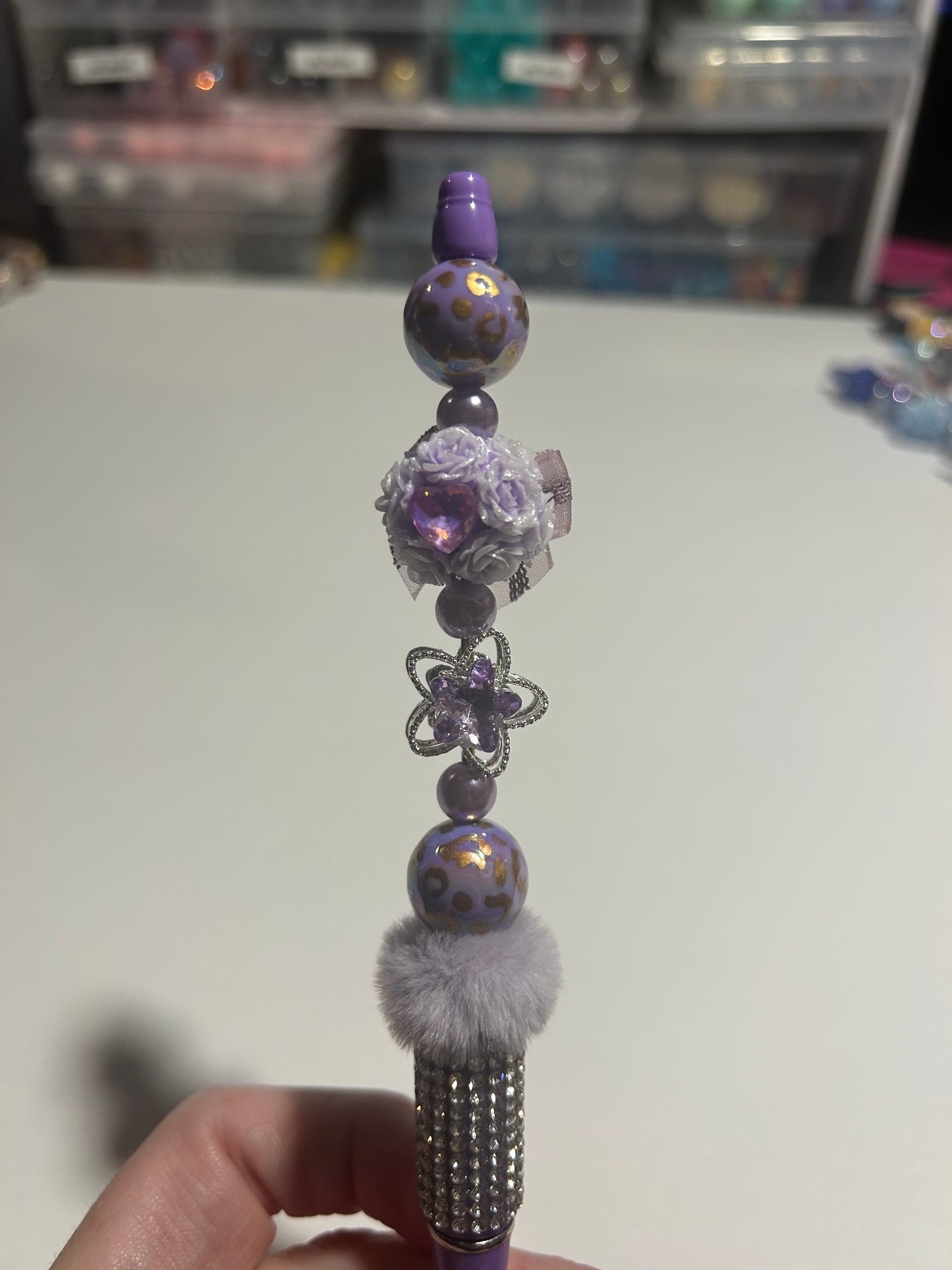 💜 Lavender Luxe Glam Beaded Pen ✨