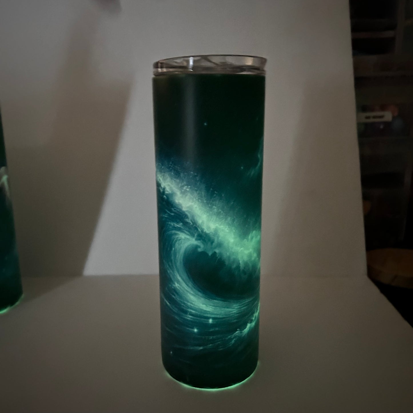 Ocean Wave Glow Tumbler | 20 oz Skinny Stainless Steel Cup