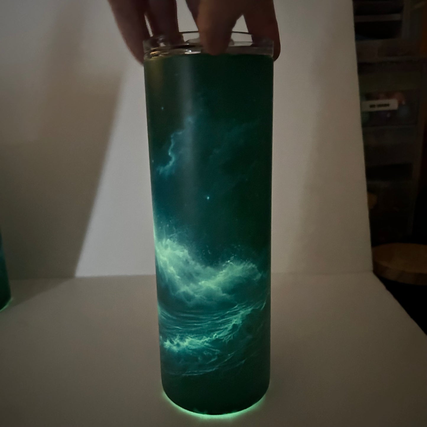 Ocean Wave Glow Tumbler | 20 oz Skinny Stainless Steel Cup