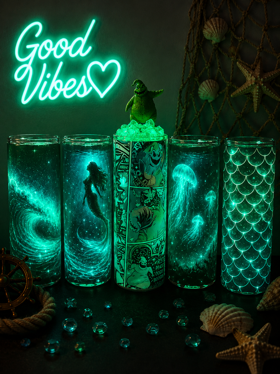 Glow Ocean Collection Stainless Steel Tumblers 🌊✨