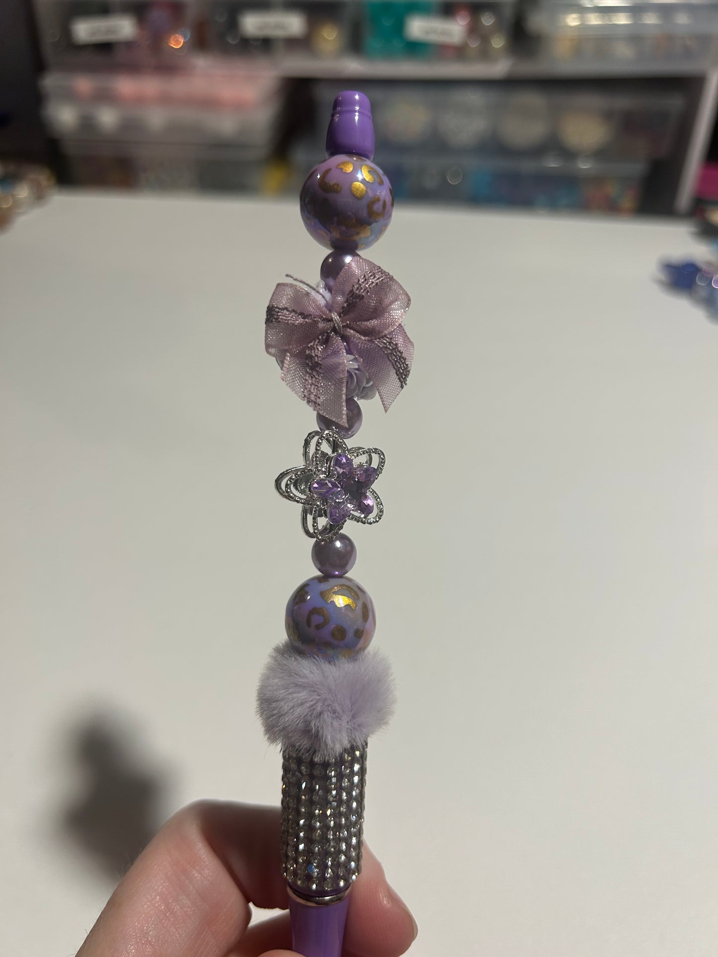 💜 Lavender Luxe Glam Beaded Pen ✨