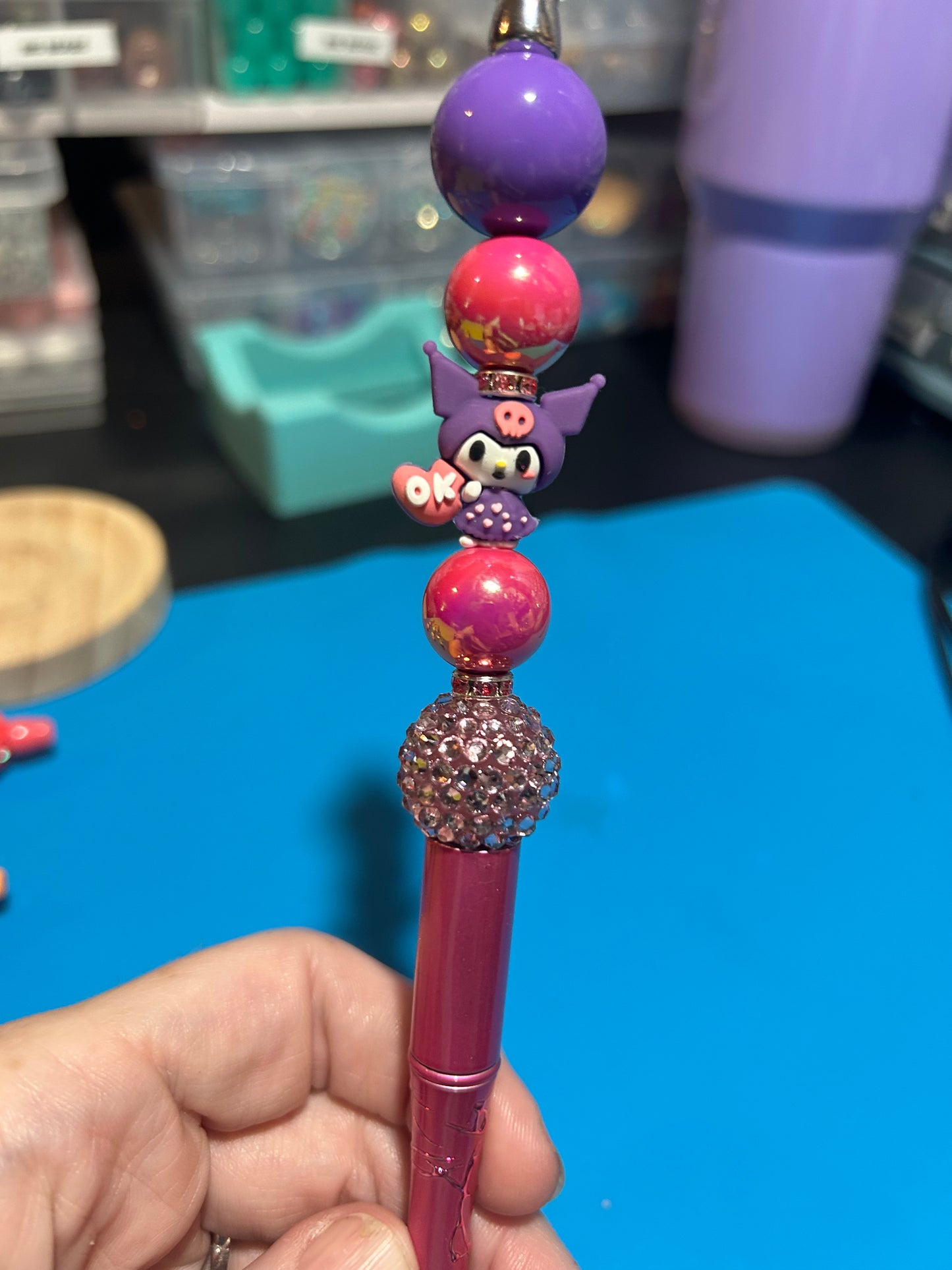💜 Purple Rebel Beaded Pen ✨
