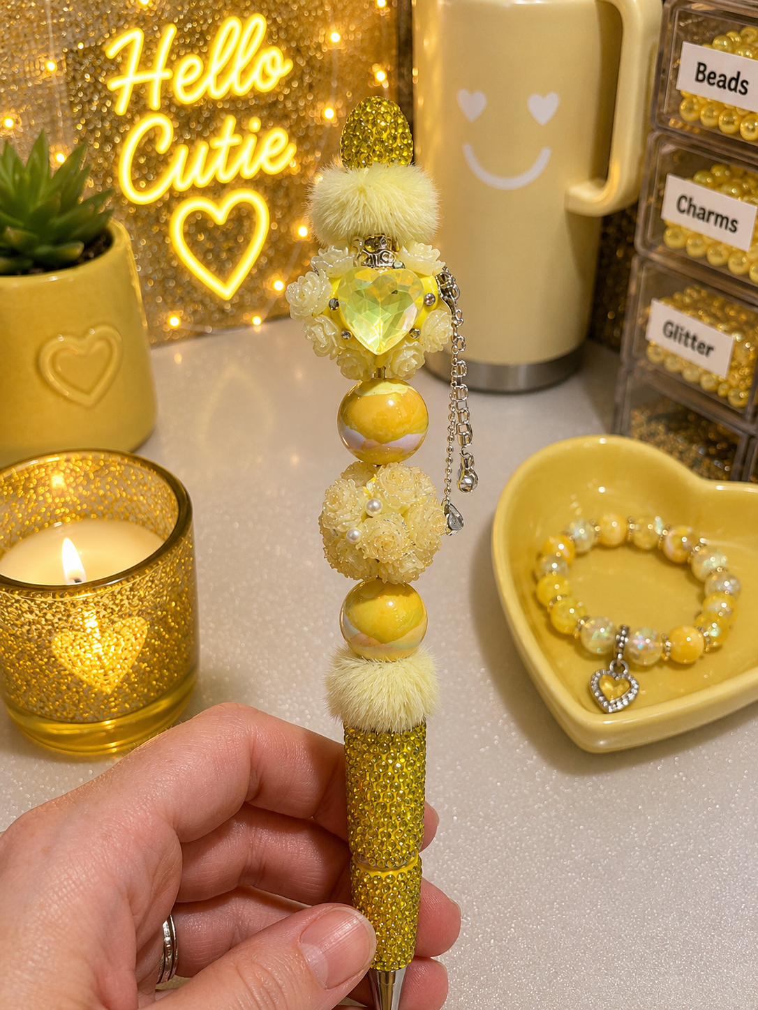 ✨ Golden Goddess Luxe Beaded Pen ✨