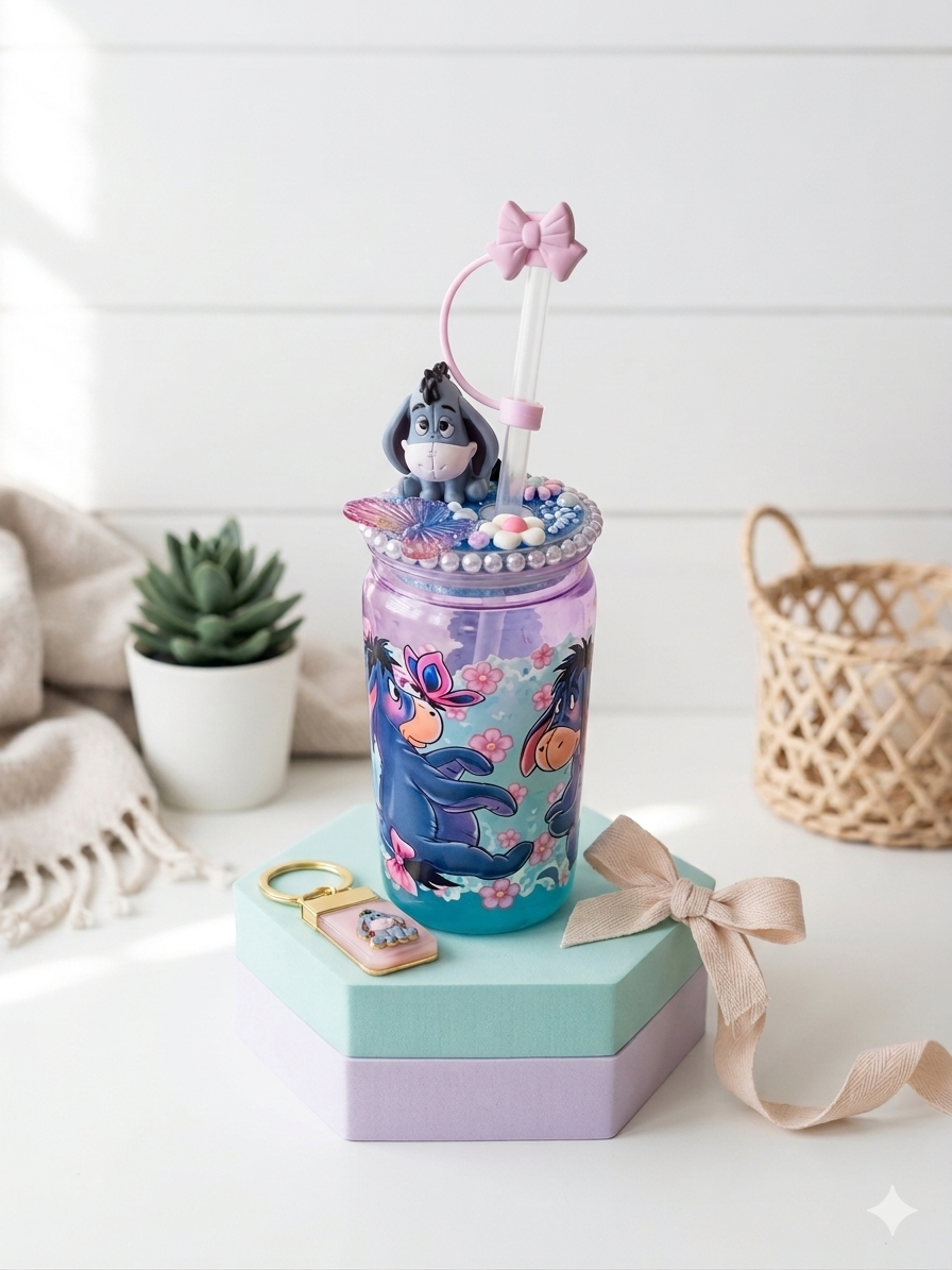 Eeyore Kawaii Lava Acrylic Can Cup 🩷💙