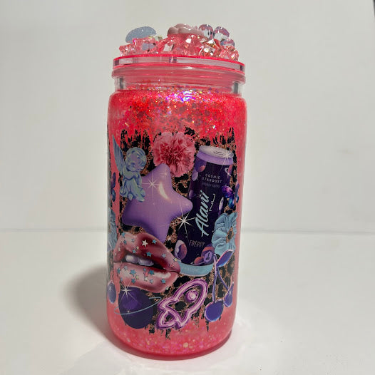Alani 16 oz Cosmic Glow Girl Acrylic Glitter Tumbler ✨💖