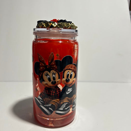 Mouse Inspired Glitter Lava Tumbler | 16 oz Handmade Acrylic Cup