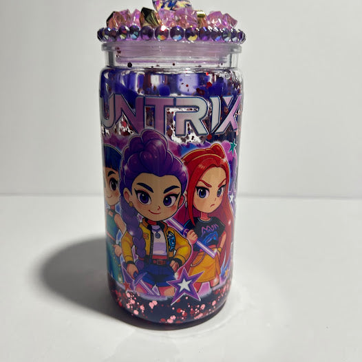 ✨ Huntrix 16 oz Glitter Lava Tumbler