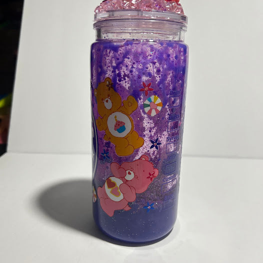 Purple Coffee Bear 20 oz Acrylic Tumbler | Handmade Glitter Lava Cup ☕💜✨