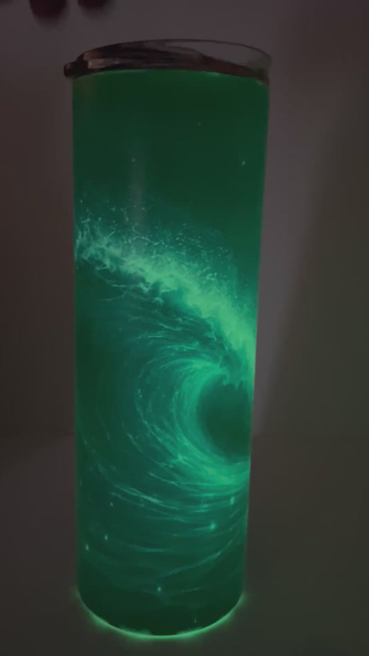 Ocean Wave Glow Tumbler | 20 oz Skinny Stainless Steel Cup